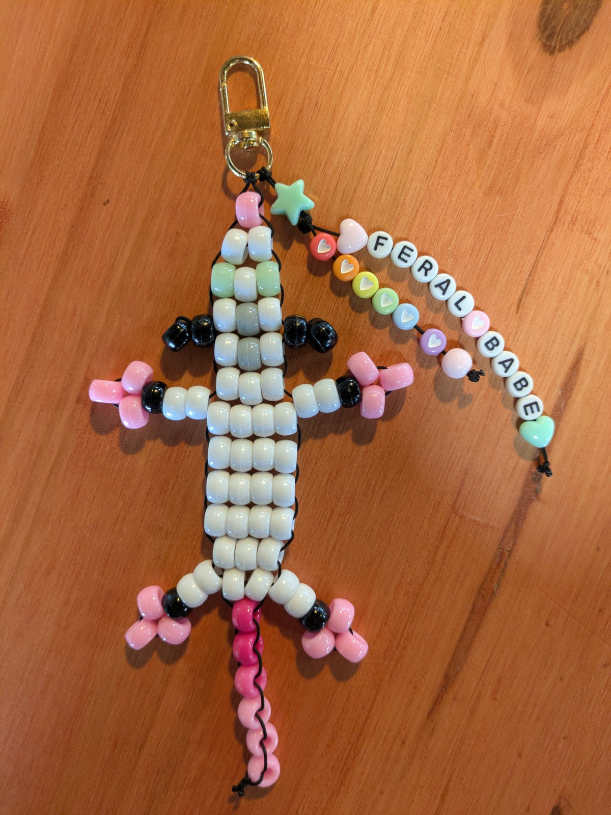 Final view of the feral critter pony bead keychains from Jaimee Crash Art