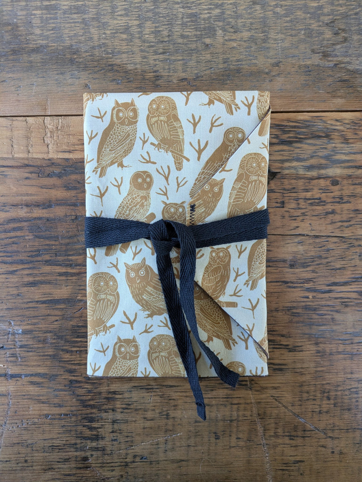 Patterned cotton card pouch with drawstring cord closure, handmade by Jaimee Crash Art