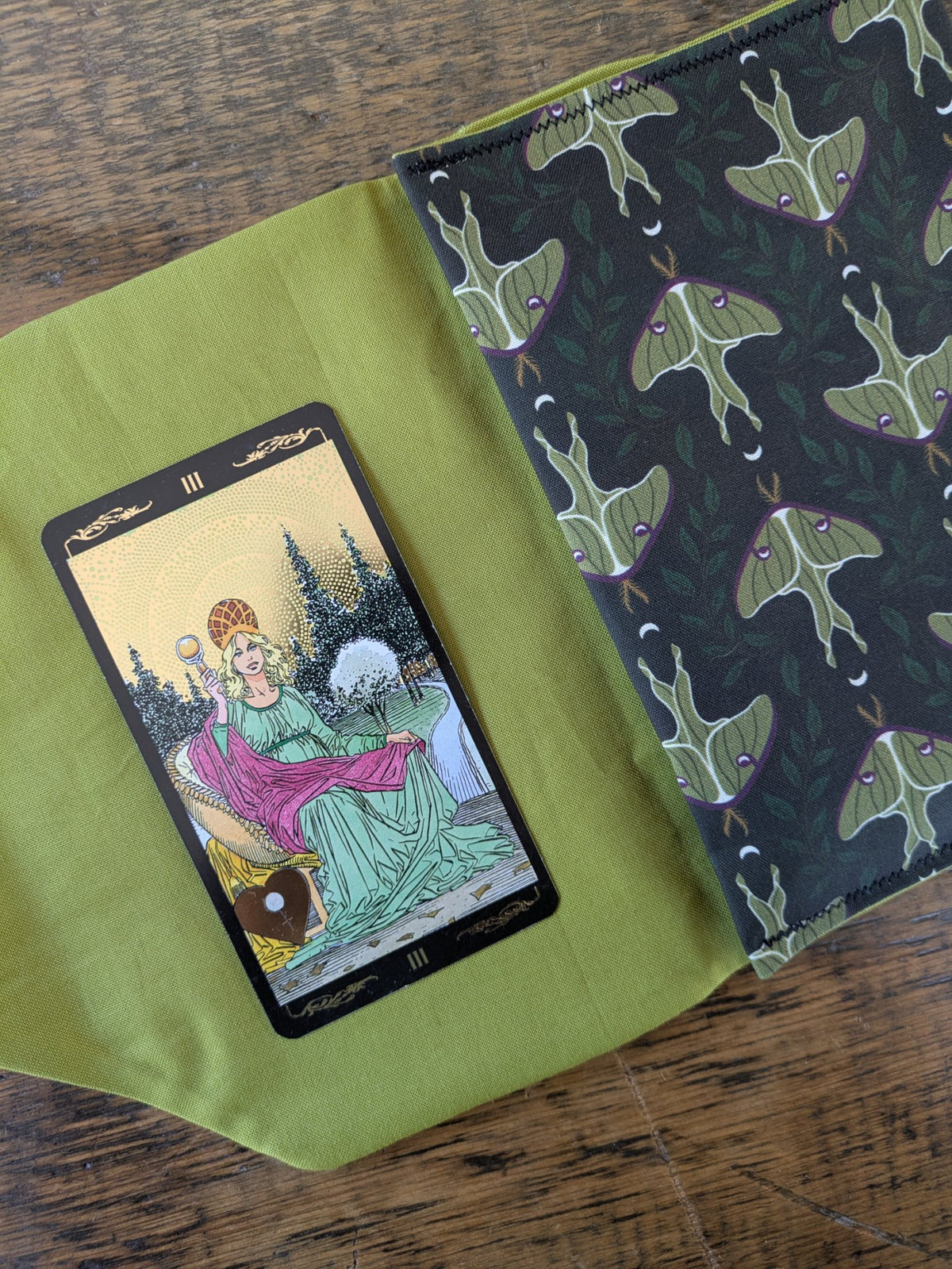 Second view of this card pouch showing its coordinating inner fabric