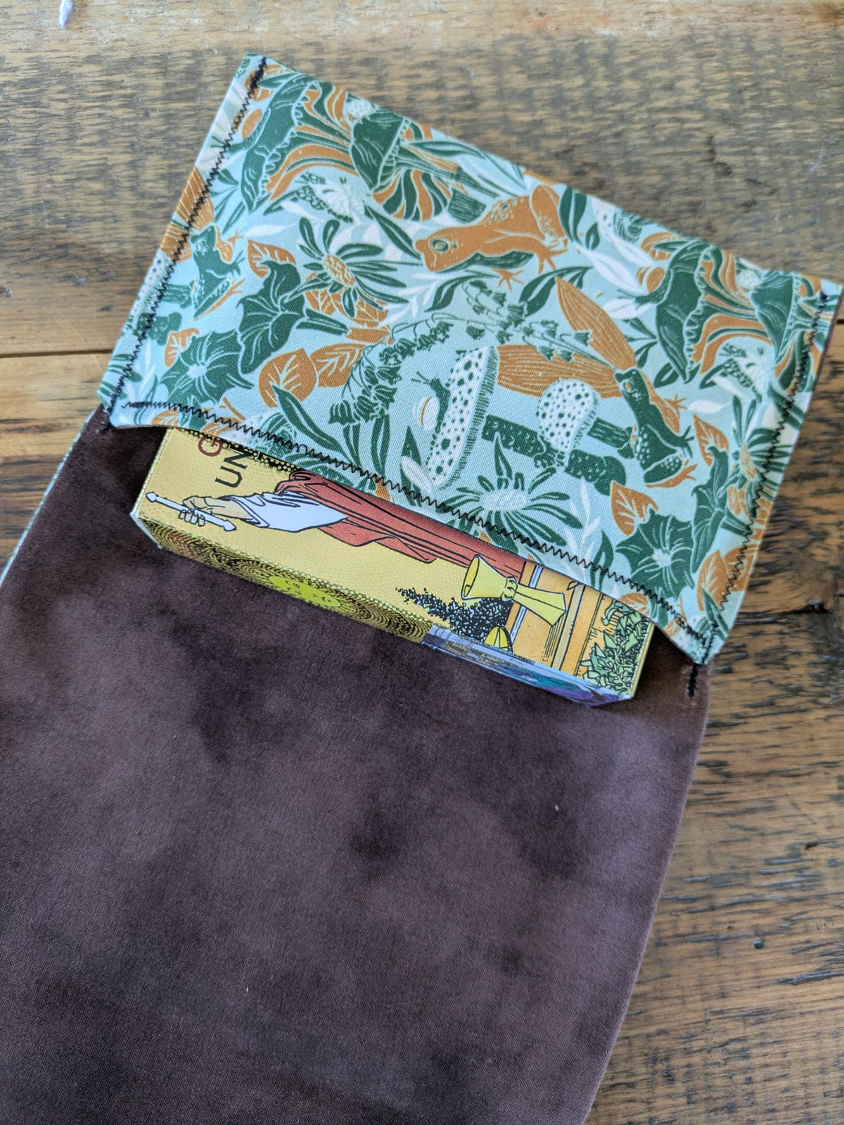 Second view of this card pouch showing its coordinating interior fabric