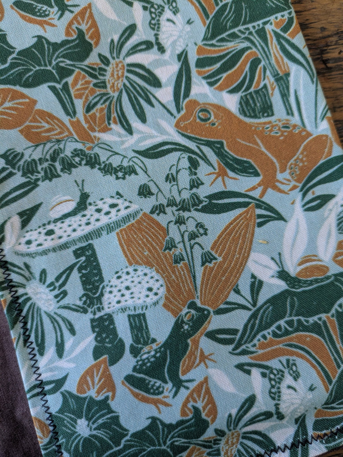 Third view of the handmade cotton card pouch by Jaimee Crash Art