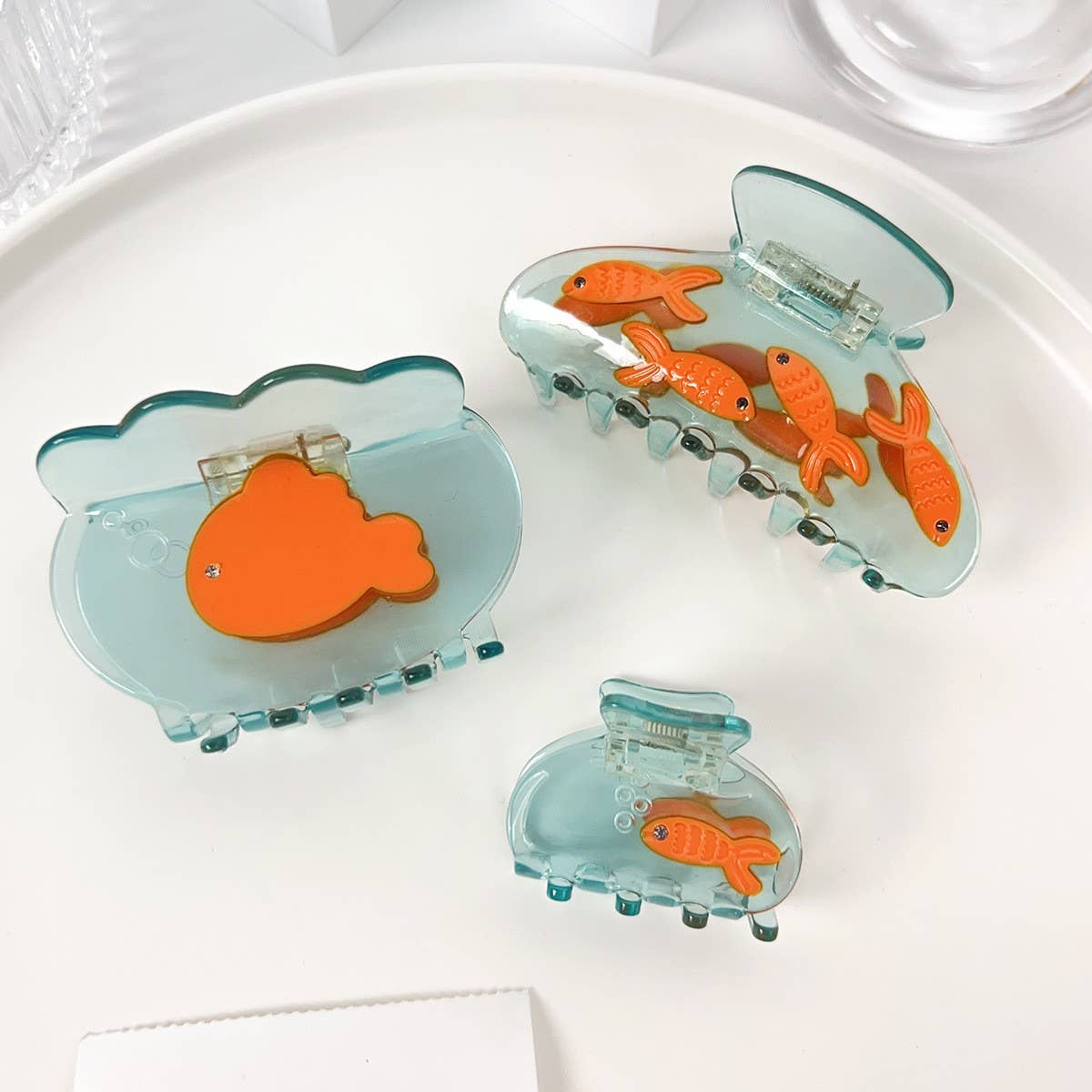 Mini Koi Fish Hair Claw - Cute Acetate Summer Clip_CWAHA2068: GREEN1 / (OS) 2