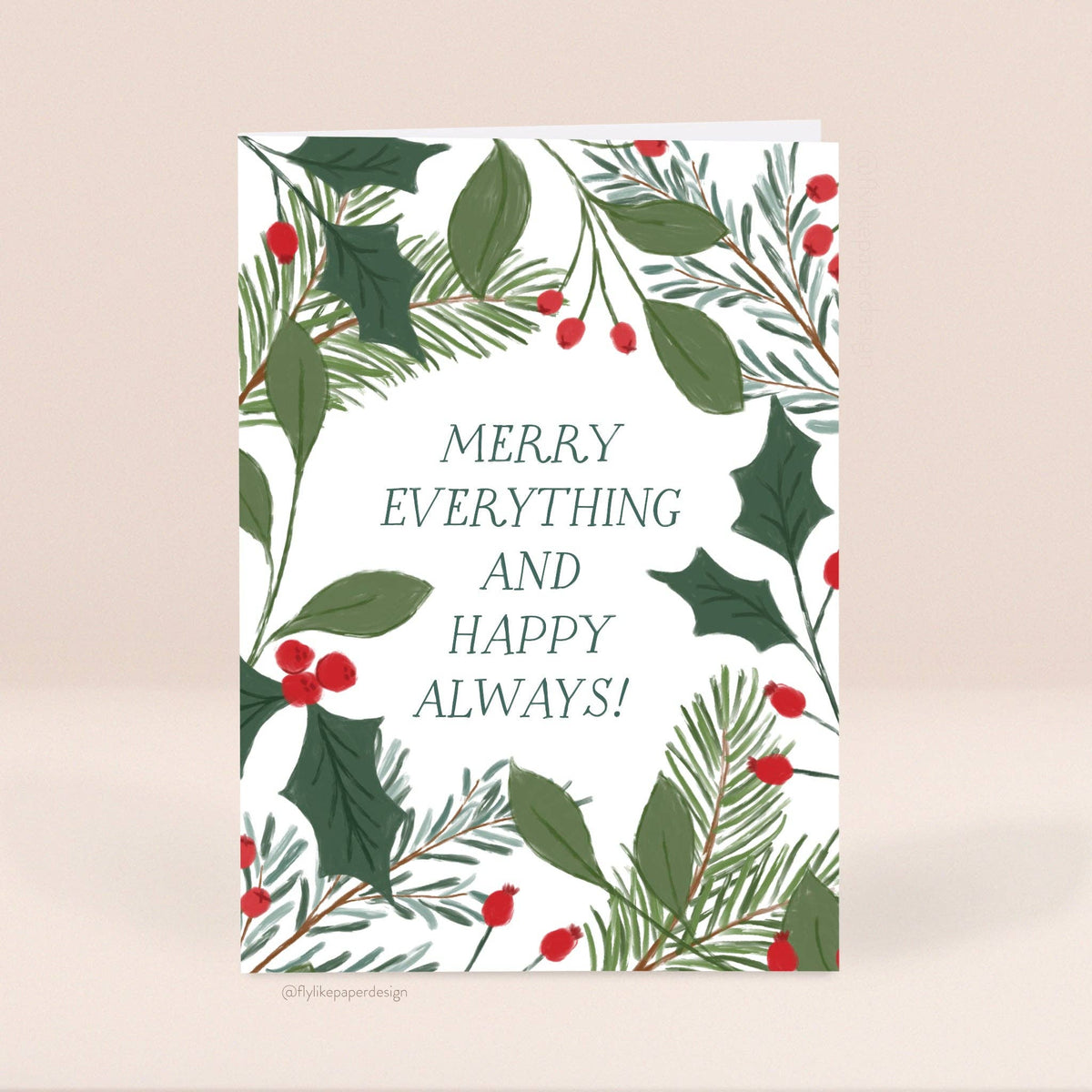 Merry Everything and Happy Always Christmas 5 Card Set