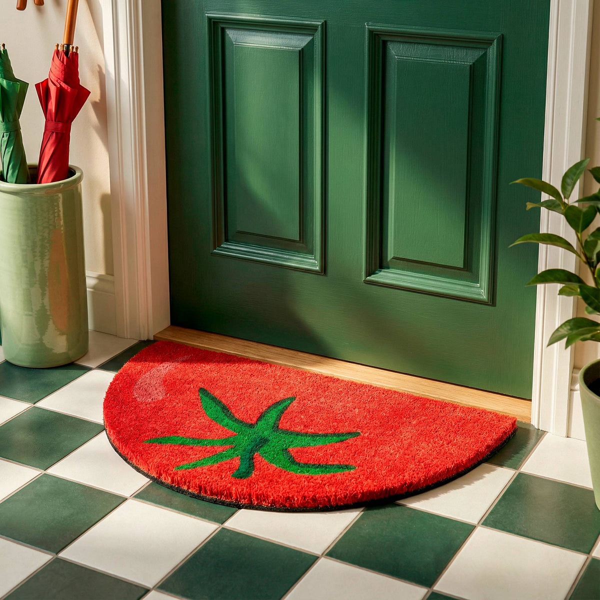 Half Moon Doormat Tomato