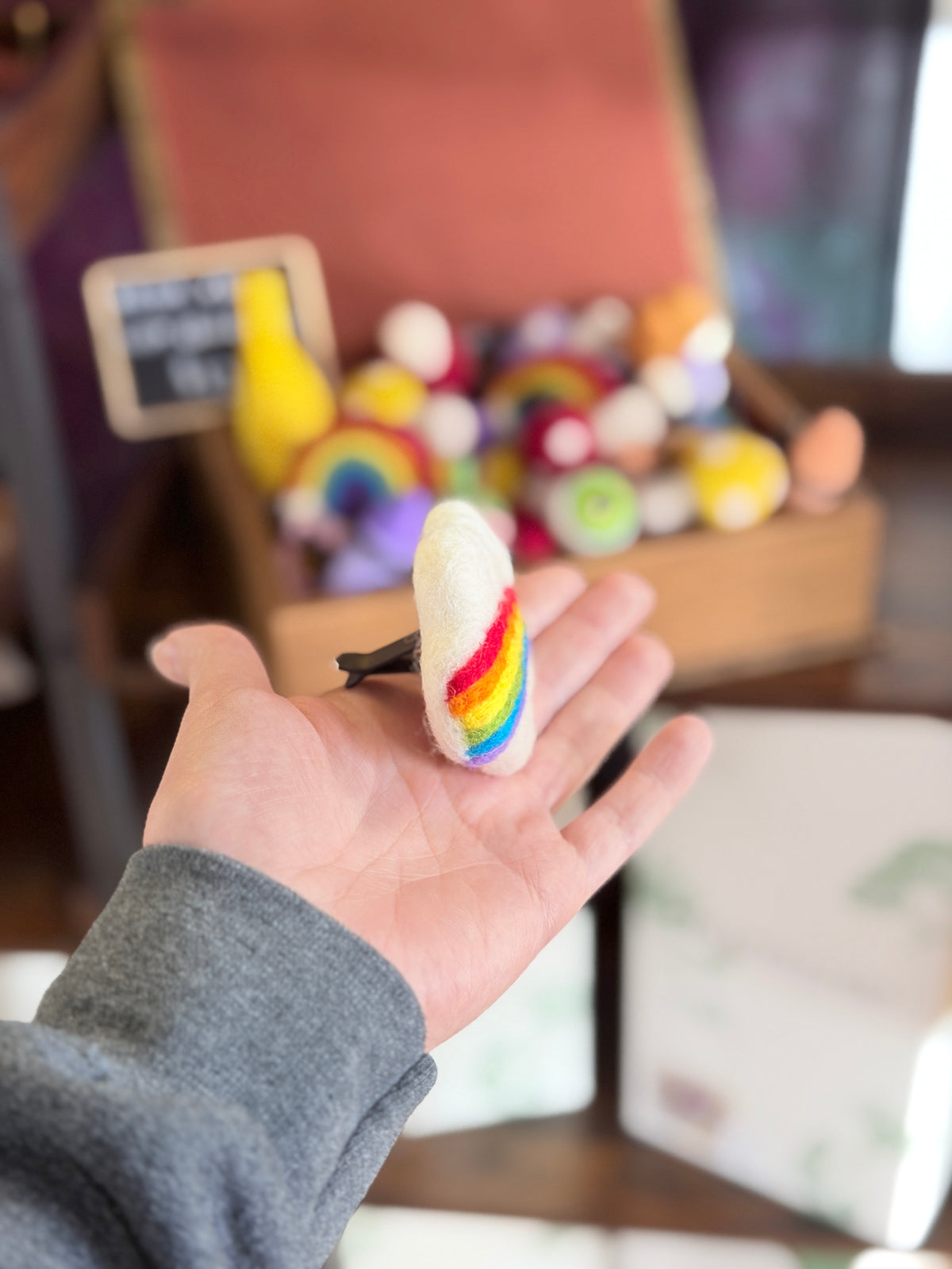Felt Rainbow Cloud Car Vent Clip