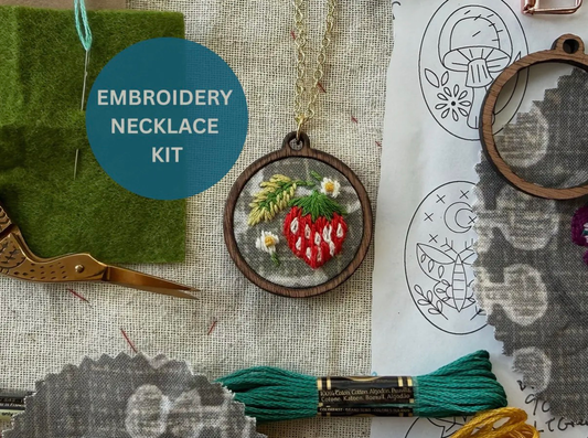 Strawberry Embroidery Necklace Kit
