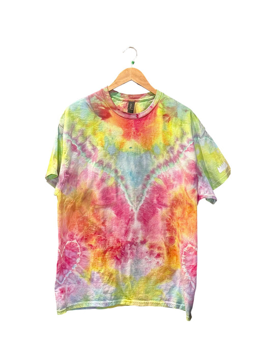 Sherbet Chevron Ice-Dye Tee (XL, One of One)