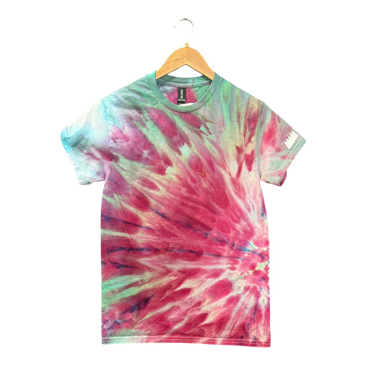 Rhubarb & Mint Spiral Tee (S, One of One)