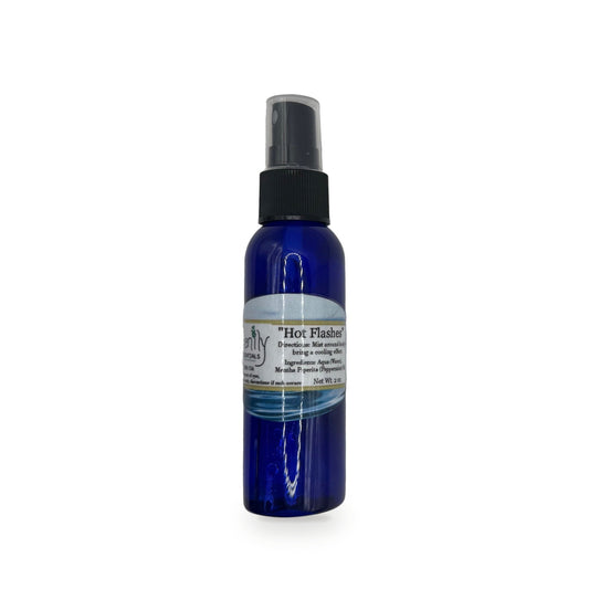 Hot Flashes cooling mist in blue spray bottle by Katanily Essentials