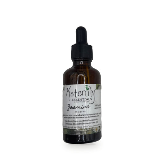 Jasmine Body Oil 2 oz amber glass dropper bottle by Katanily Essentials