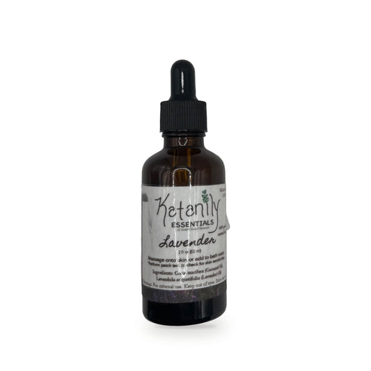 Lavender Body Oil 2 oz amber glass dropper bottle by Katanily Essentials