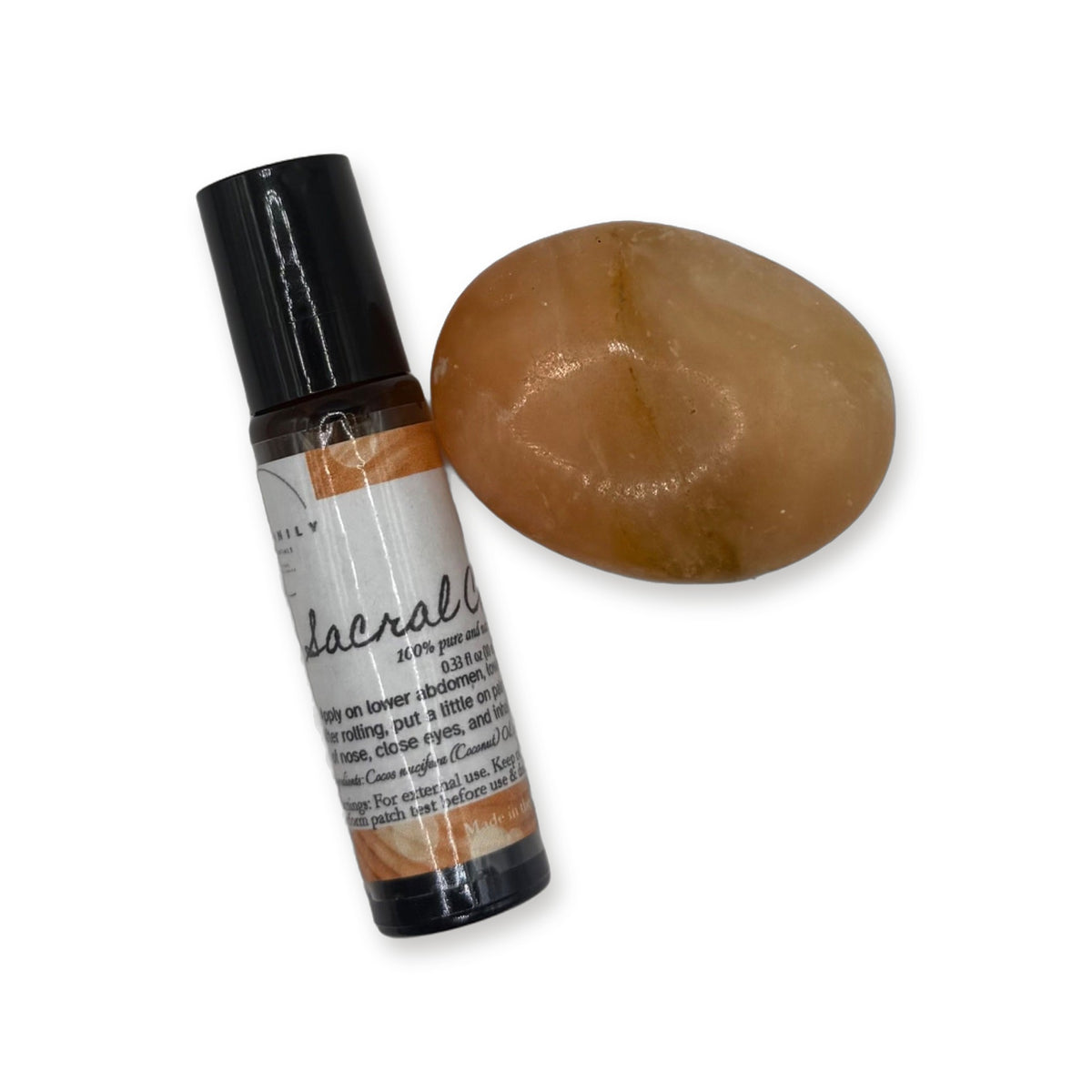 Sacral Chakra roll on with orange tumbled stone by Katanily Essentials