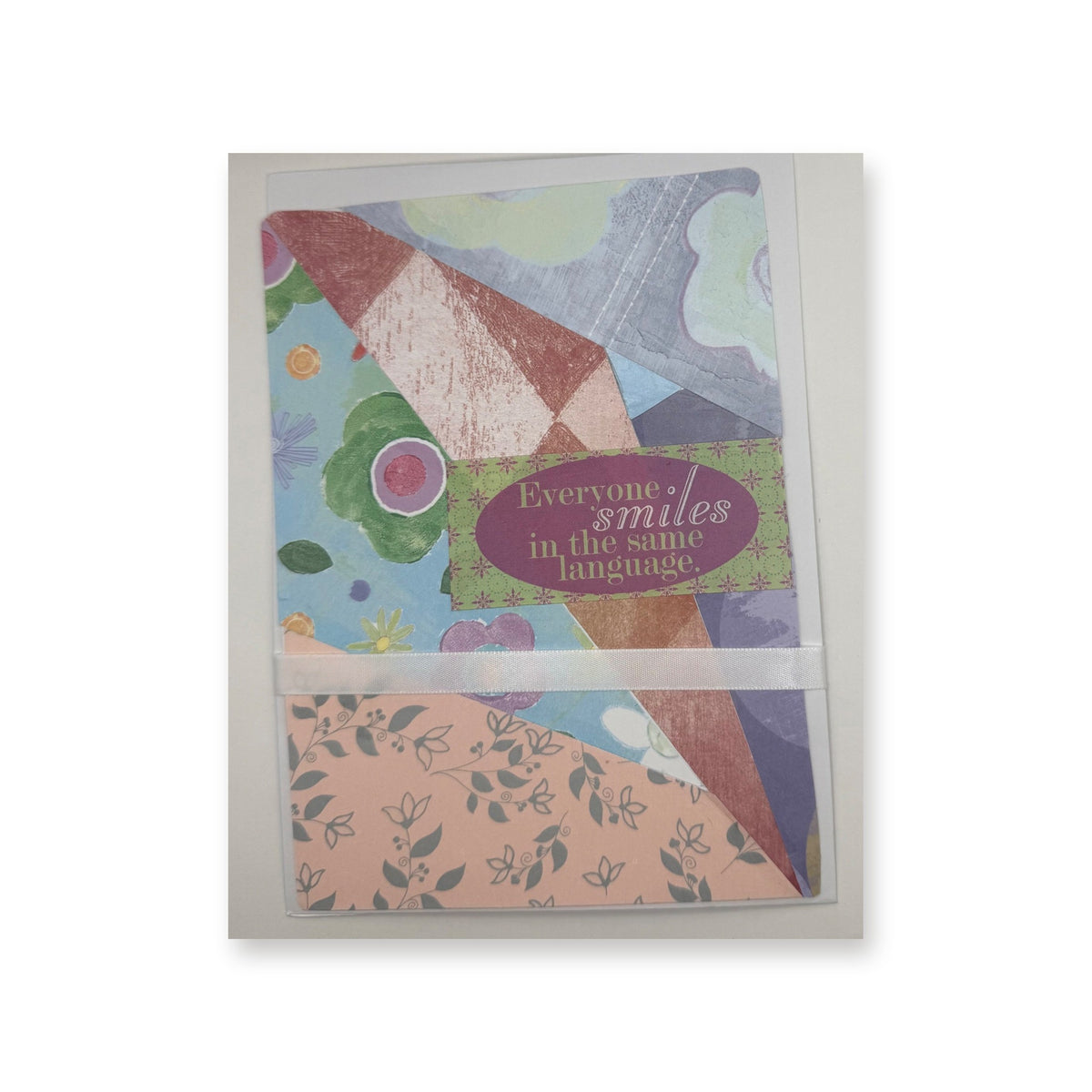Smile handmade greeting card with collage design by Katanily Essentials