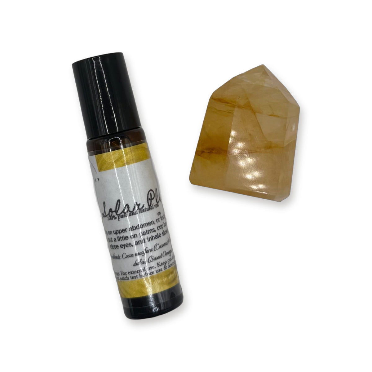 Solar Plexus Chakra roll on with citrine crystal by Katanily Essentials